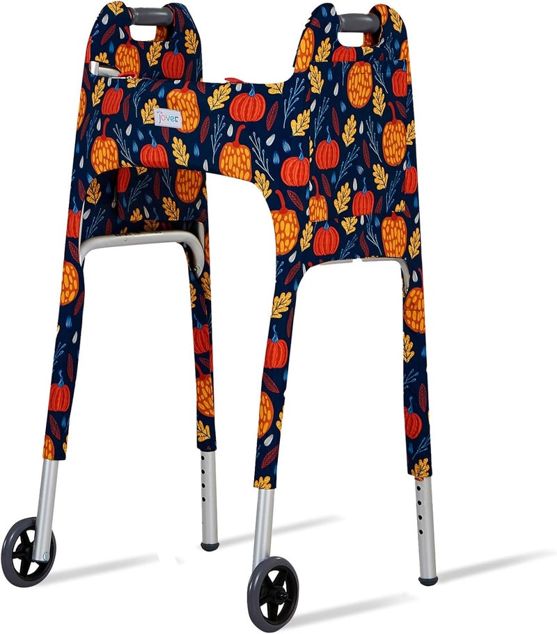 Jover – Walker Covers (Fall Festival) – Colorful Fabric Cover for Standard Folding Walker Mobility Aid with Pockets, Easy Fit Senior Walker Accessories, Washable Polyester, + Matching Storage Bag - Image 1